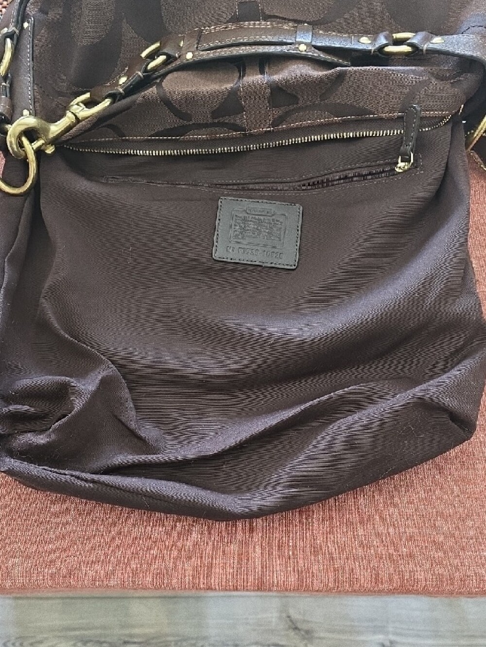 Coach Brown Signature Canvas Shoulder Bag with Gold-Tone Hardware - Picture 3 of 14
